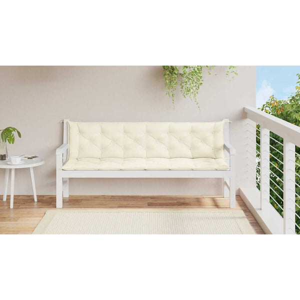 vidaXL Garden Bench Cushion Cream 200x(50+50)x7 cm Oxford Fabric