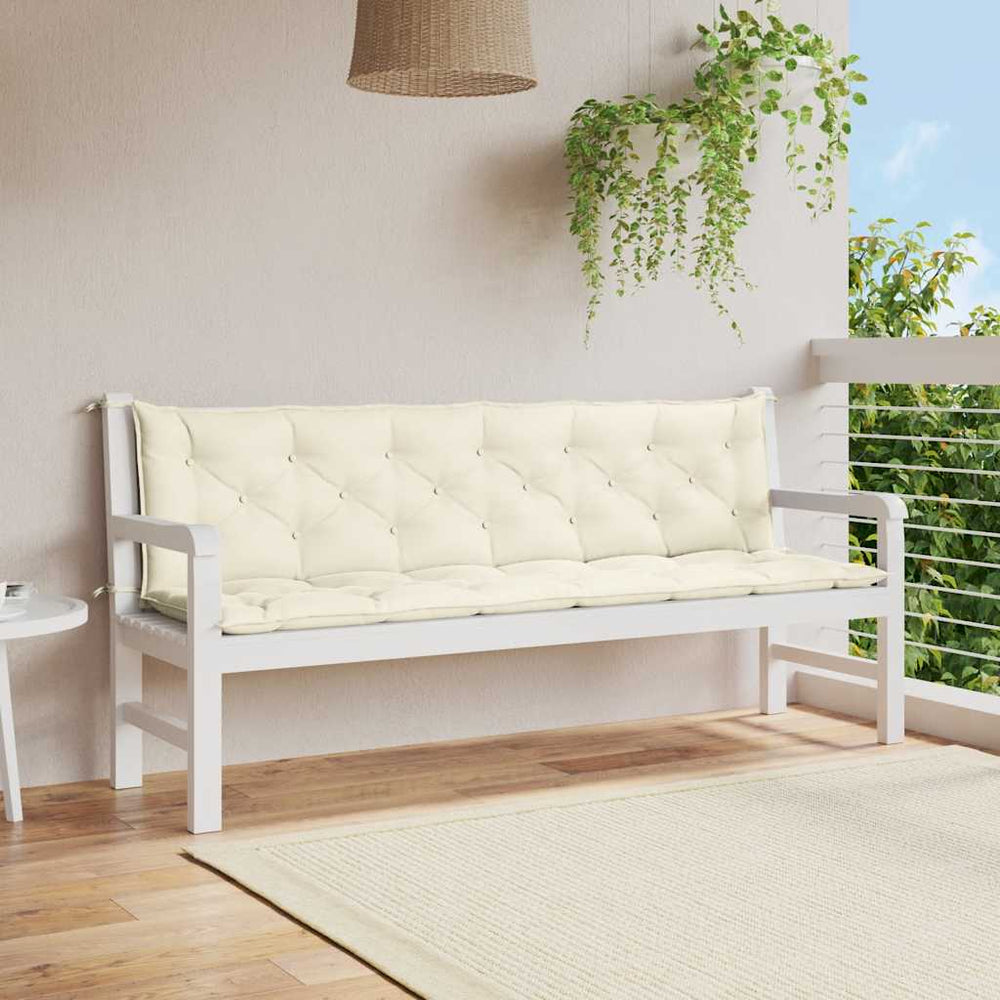 vidaXL Garden Bench Cushion Cream 200x(50+50)x7 cm Oxford Fabric