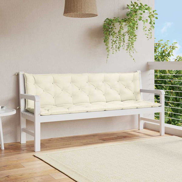 vidaXL Garden Bench Cushion Cream 200x(50+50)x7 cm Oxford Fabric
