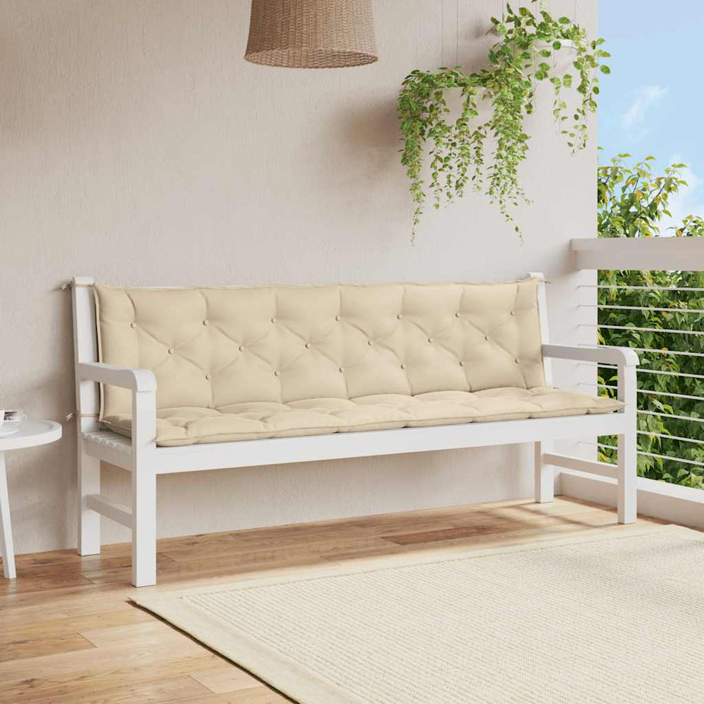 vidaXL Garden Bench Cushion Beige 200x(50+50)x7 cm Oxford Fabric