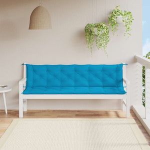 vidaXL Garden Bench Cushion Light Blue 200x(50+50)x7 cm Oxford Fabric
