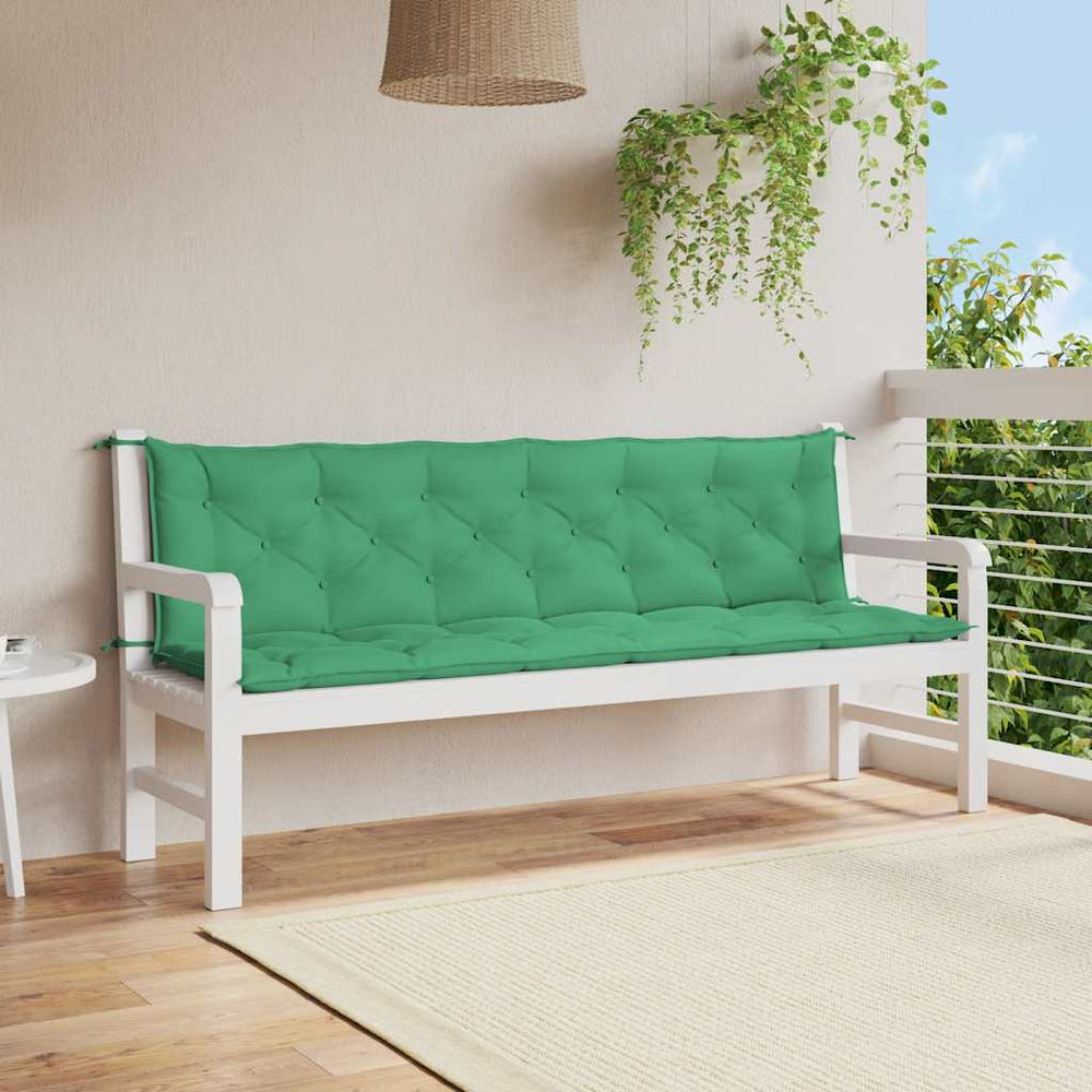 vidaXL Garden Bench Cushion Green 200x(50+50)x7 cm Oxford Fabric