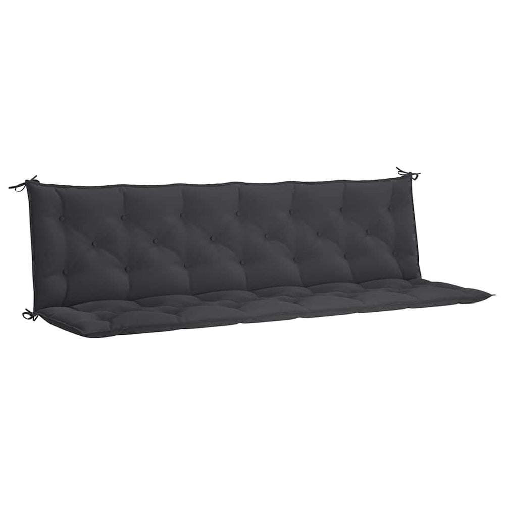 vidaXL Garden Bench Cushion Black 200x(50+50)x7 cm Oxford Fabric