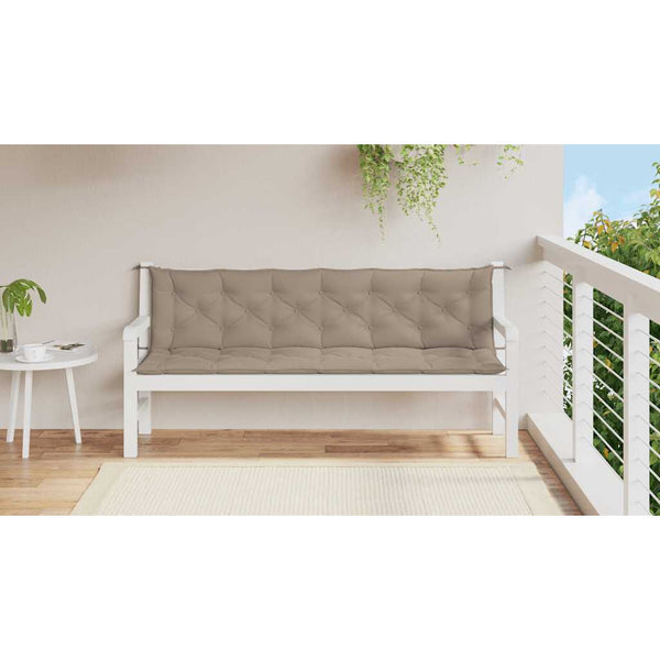 vidaXL Garden Bench Cushion Taupe 200x(50+50)x7 cm Oxford Fabric