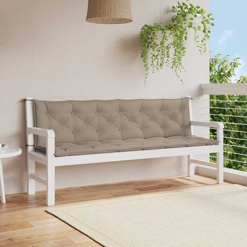 vidaXL Garden Bench Cushion Taupe 200x(50+50)x7 cm Oxford Fabric