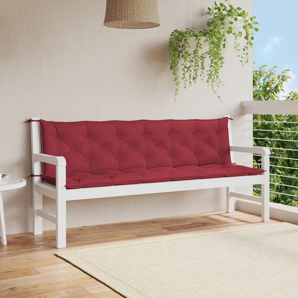 vidaXL Garden Bench Cushion Wine Red 200x(50+50)x7 cm Oxford Fabric