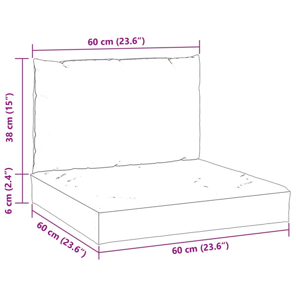 vidaXL Pallet Cushions 2-piece Green Oxford Fabric