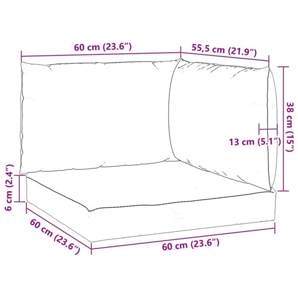 vidaXL Pallet Cushions 3-piece Red Oxford Fabric