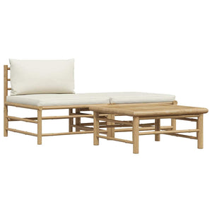 vidaXL 3-Piece Garden Lounge Set with Cushions Bamboo