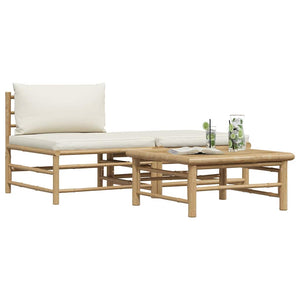 vidaXL 3-Piece Garden Lounge Set with Cushions Bamboo