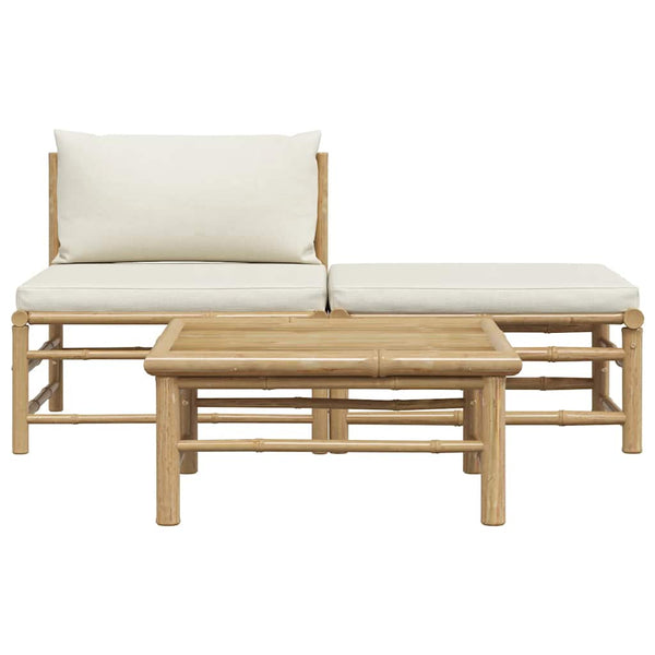 vidaXL 3-Piece Garden Lounge Set with Cushions Bamboo