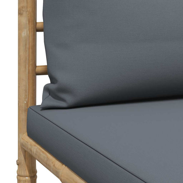 vidaXL 2-piece Garden Lounge Set with Cushions Dark Grey Bamboo