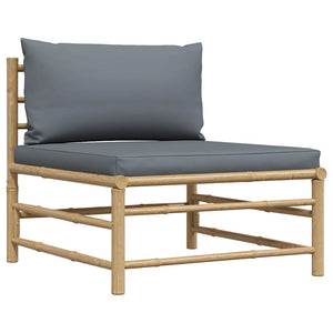 vidaXL 2-piece Garden Lounge Set with Cushions Dark Grey Bamboo