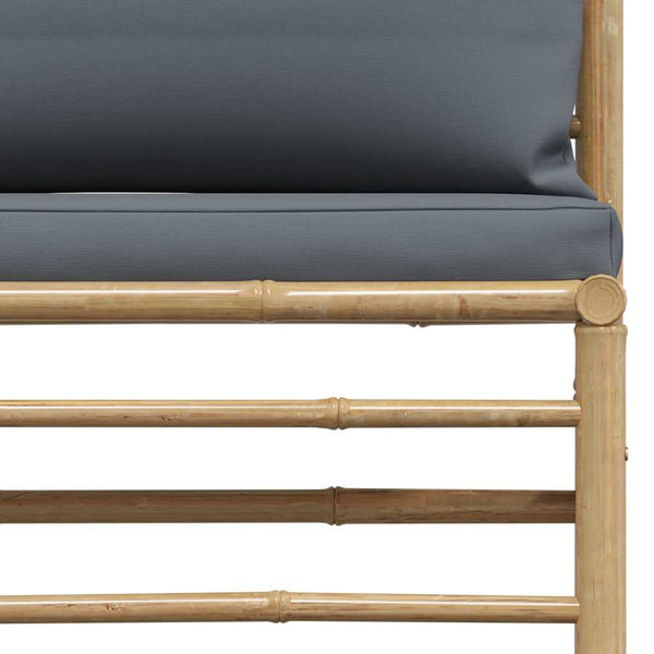 vidaXL 2-piece Garden Lounge Set with Cushions Dark Grey Bamboo