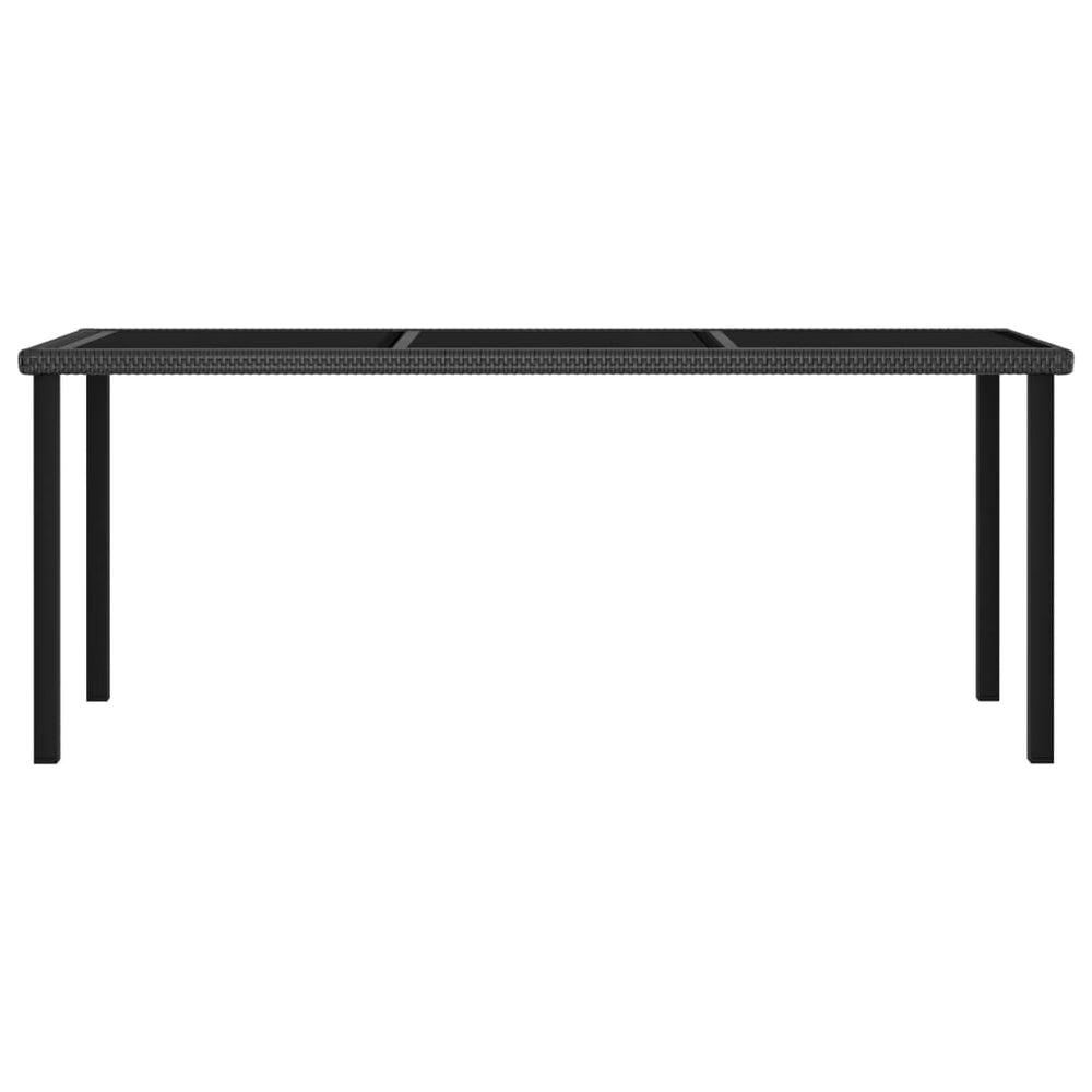 vidaXL Garden Dining Table Black 180x70x73 cm Poly Rattan