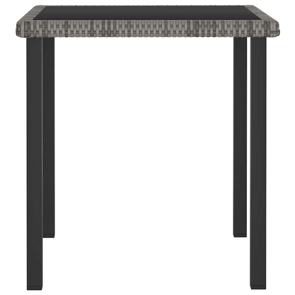 vidaXL Garden Dining Table Grey 70x70x73 cm Poly Rattan
