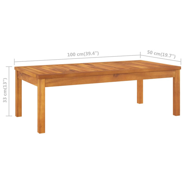 vidaXL 4-piece Garden Lounge Set with Cushions Cream Solid Acacia Wood