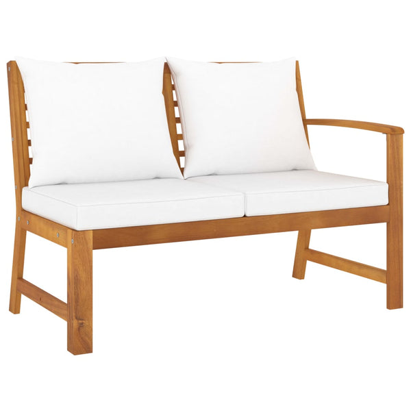 vidaXL 4-piece Garden Lounge Set with Cushions Cream Solid Acacia Wood