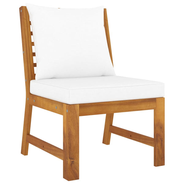 vidaXL 4-piece Garden Lounge Set with Cushions Cream Solid Acacia Wood