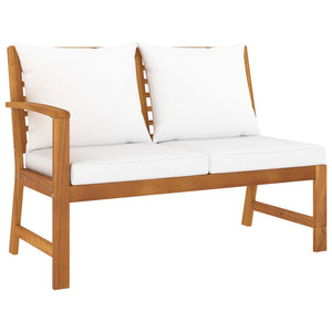 vidaXL 5-piece Garden Lounge Set with Cushions Cream Solid Acacia Wood