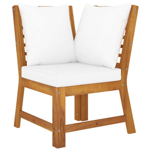 vidaXL 5-piece Garden Lounge Set with Cushions Cream Solid Acacia Wood