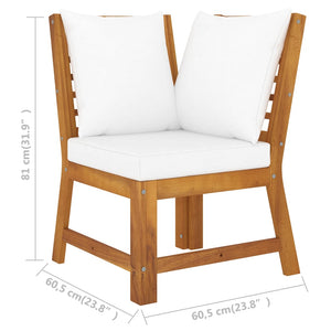vidaXL 6-piece Garden Lounge Set with Cushions Cream Solid Acacia Wood