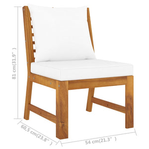 vidaXL 6-piece Garden Lounge Set with Cushions Cream Solid Acacia Wood