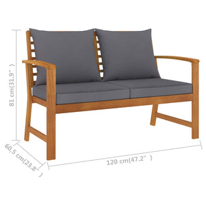 vidaXL 3-Piece Garden Lounge Set with Cushions Solid Acacia Wood