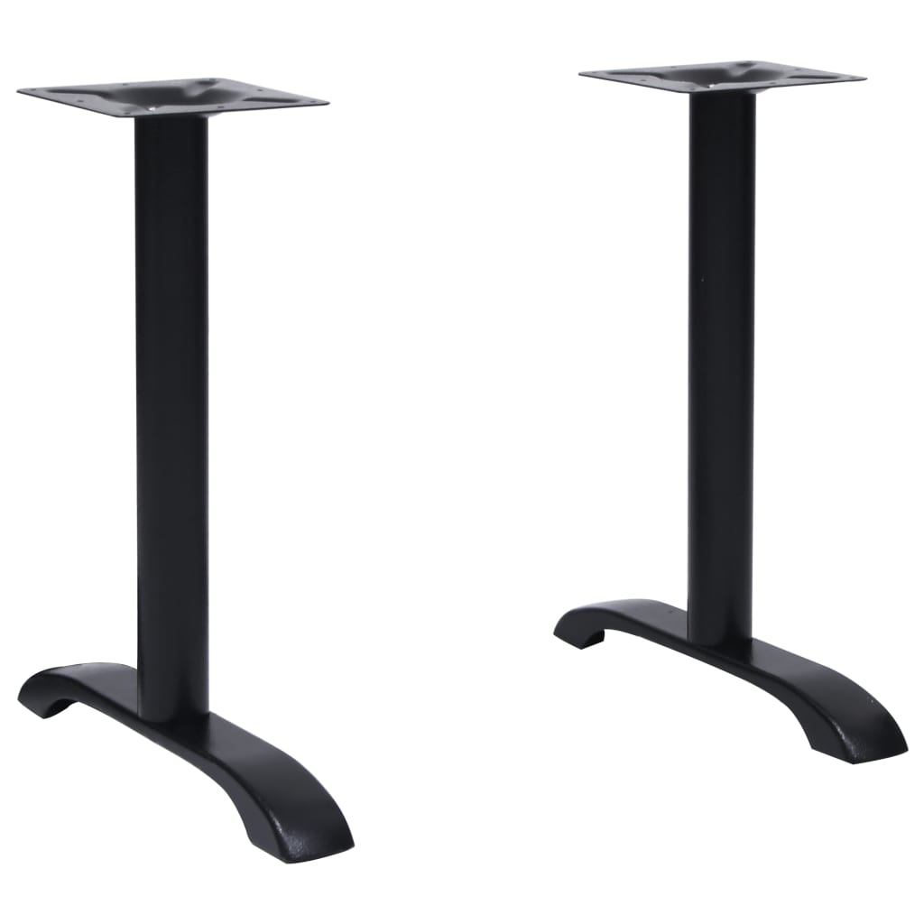 vidaXL Bistro Table Bases 2 pcs Black 61x8x72 cm Cast Iron