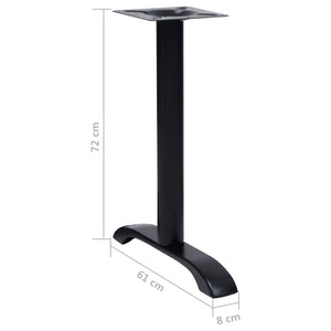 vidaXL Bistro Table Bases 2 pcs Black 61x8x72 cm Cast Iron