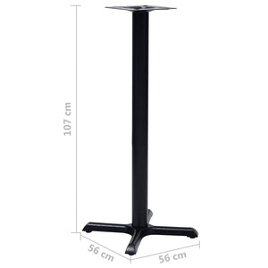 vidaXL Bistro Table Base Black 56x56x107 cm Cast Iron