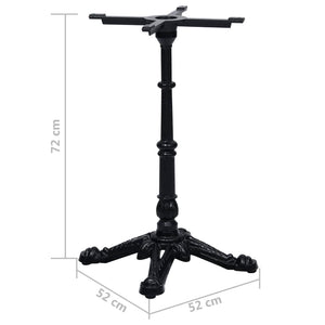 vidaXL Bistro Table Base Black 52x52x72 cm Cast Iron