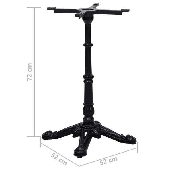 vidaXL Bistro Table Base Black 52x52x72 cm Cast Iron