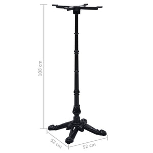 vidaXL Bistro Table Base Black 52x52x108 cm Cast Iron