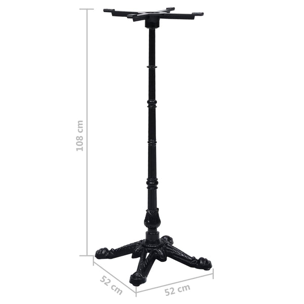 vidaXL Bistro Table Base Black 52x52x108 cm Cast Iron