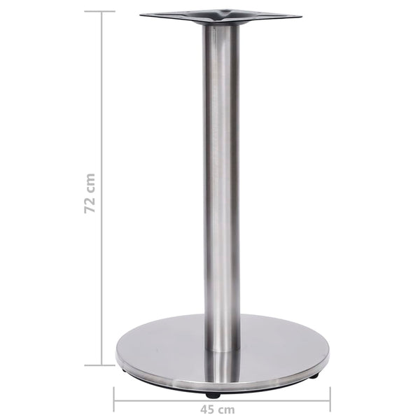 vidaXL Bistro Table Base Silver Ø45x72 cm Stainless Steel