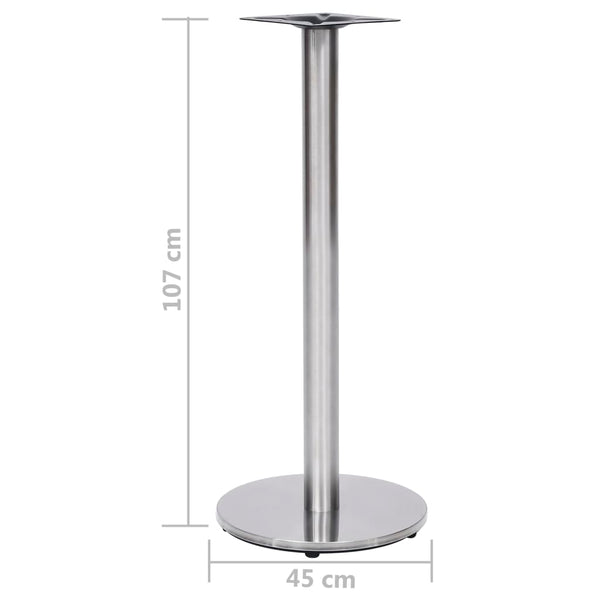 vidaXL Bistro Table Base Silver Ø45x107 cm Stainless Steel