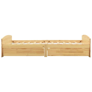 vidaXL Solid Wood Bed with 2 Drawers Pinewood 90x200 cm