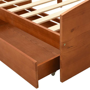 vidaXL Solid Wood Bed with 2 Drawers Honey Brown Pine 90x200 cm