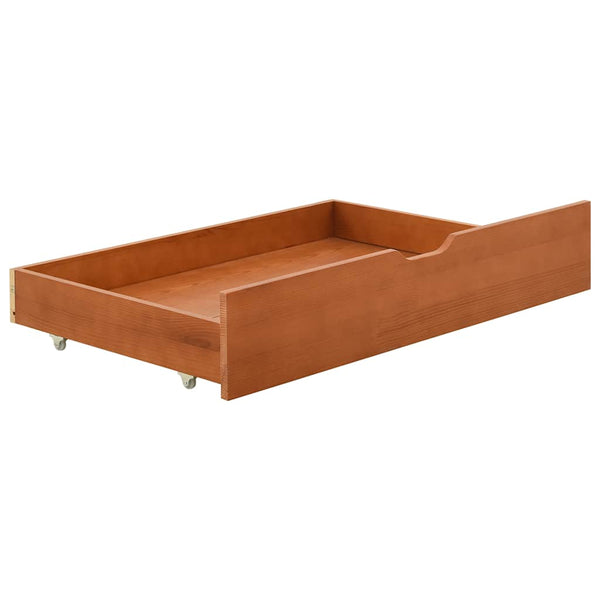 vidaXL Solid Wood Bed with 2 Drawers Honey Brown Pine 90x200 cm