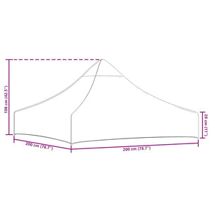 vidaXL Party Tent Roof 2x2 m Beige 270 g/m²