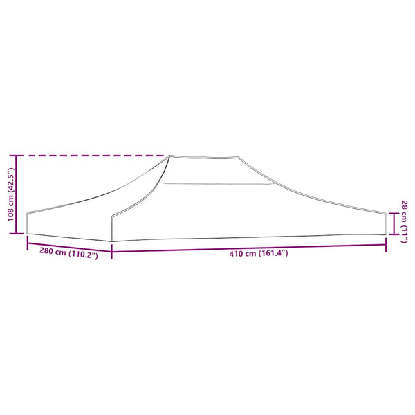 vidaXL Party Tent Roof 4x3 m Blue 270 g/m²