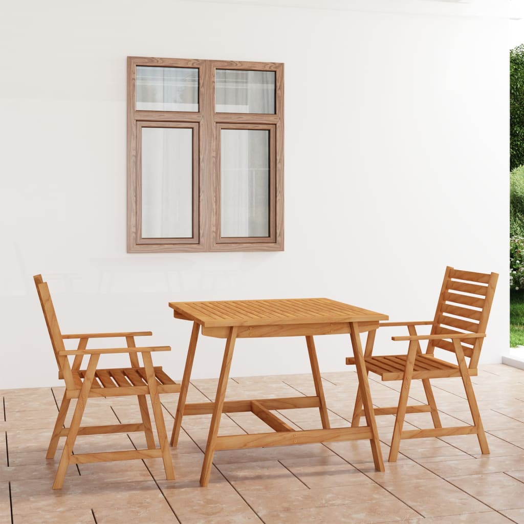 vidaXL 3-Piece Garden Dining Set Solid Acacia Wood