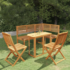 vidaXL 4-Piece Solid Acacia Wood Bistro Set