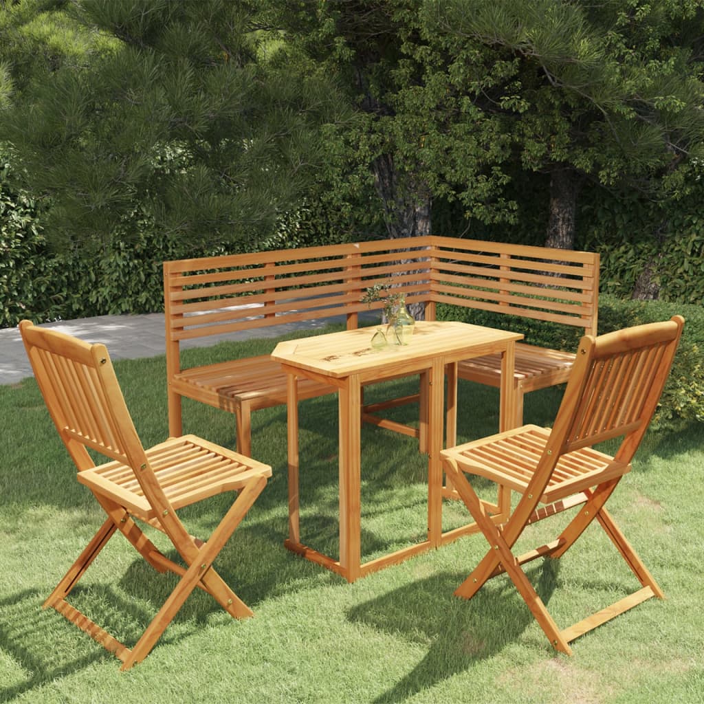 vidaXL 4-Piece Solid Acacia Wood Bistro Set