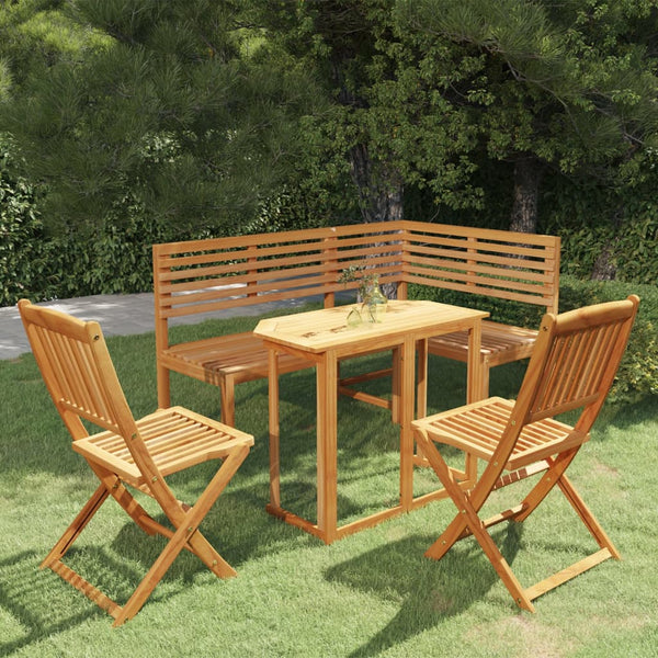 vidaXL 4-Piece Solid Acacia Wood Bistro Set