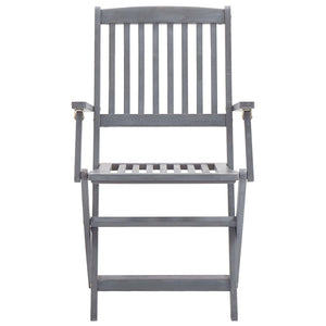 vidaXL 5-Piece Outdoor Dining Set Solid Acacia Wood Grey
