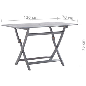 vidaXL 5-Piece Outdoor Dining Set Solid Acacia Wood Grey