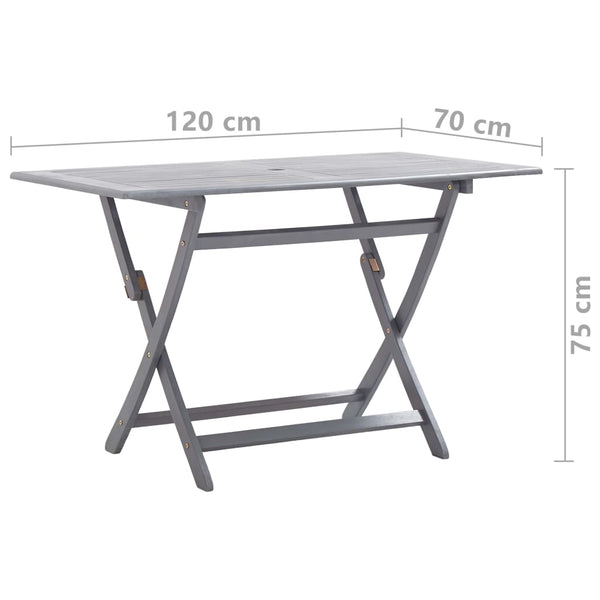 vidaXL 5-Piece Outdoor Dining Set Solid Acacia Wood Grey
