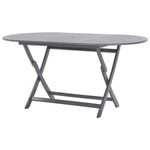 vidaXL 7-Piece Outdoor Dining Set Solid Acacia Wood Grey